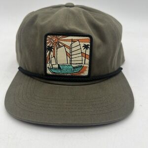 Howler Brothers x Ramen Hat Mens OS Green Unstructured Tiki Tatsu-Ya Boat Patch